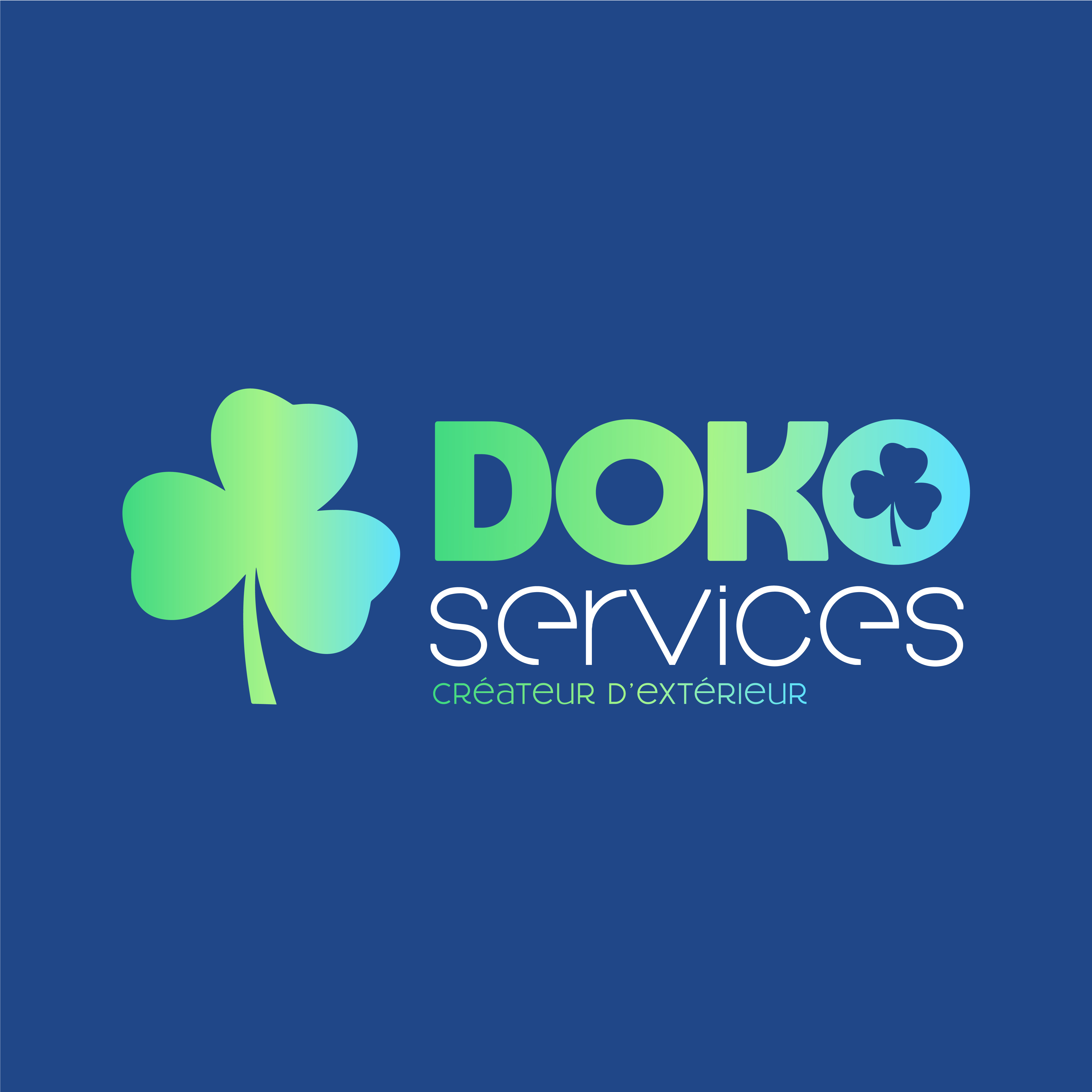 Doko Services Créateur d'extérieur Logo Doko Services avec trèfle