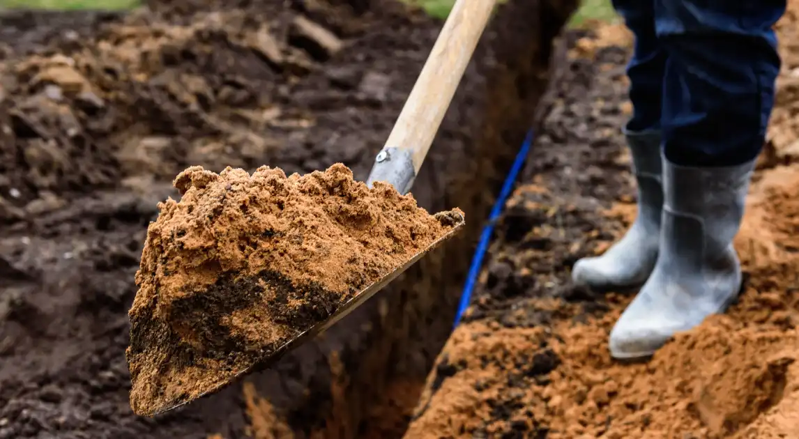 Personne creusant un trou avec une pelle